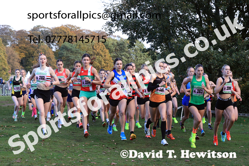 Womens Under-17s 2025 National Cross Country Relays, Berry Hill Park, Mansfield. Photo: David T. Hewitson/Sports for All Pics